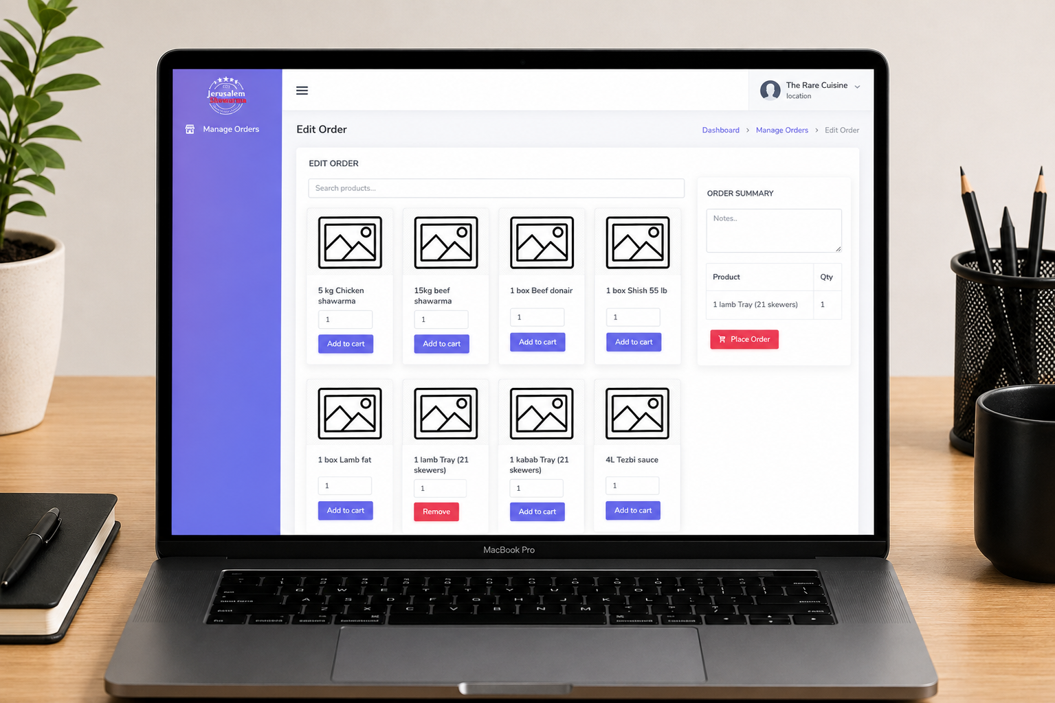 Edit Order Page